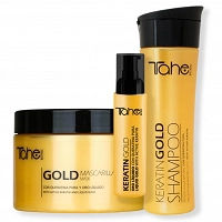 Tahe Botanic Gold, zestaw szampon, olejek, maska do włosów zniszczonych